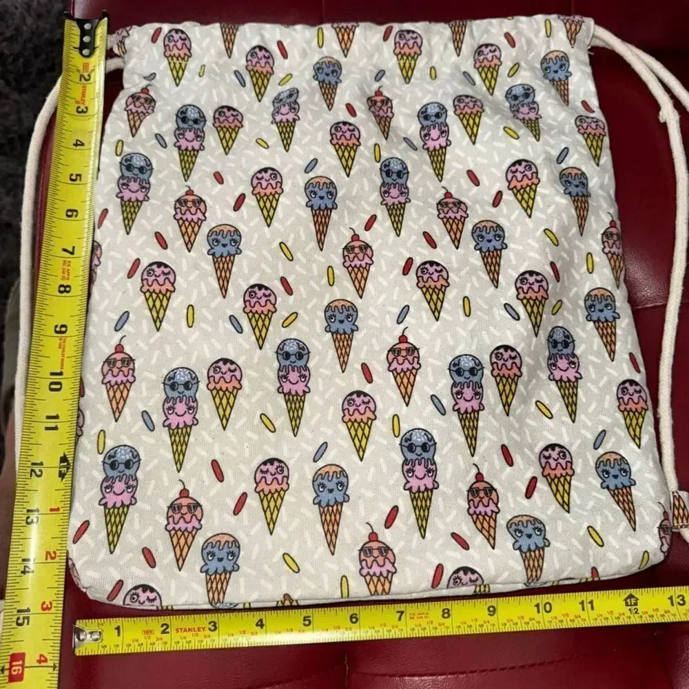 SKECHERS Fun Ice-Creams Print Drawstring Bag NWOT